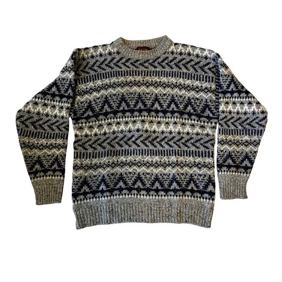 Vintage Arbor Way Wool Blend Men's Fair Isle Sweater Size Medium - Picture 1 of 5